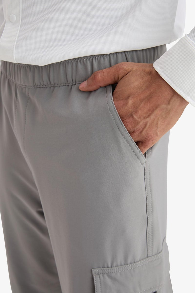 DeFacto Grey Man DeFactoFit Standard Fit Woven Cargo Joggers Casual - Image 3